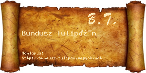 Bundusz Tulipán névjegykártya